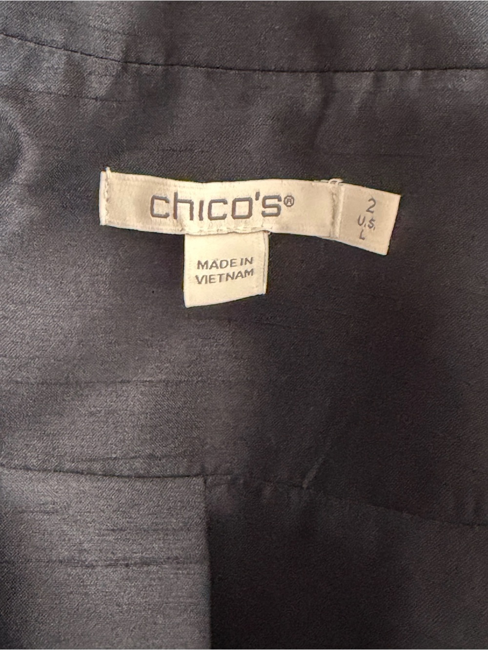 Chico's Navy Satin Shantung Topper - Picture 7 of 10